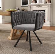 Set 4 sedie da pranzo girevoli in velluto grigio