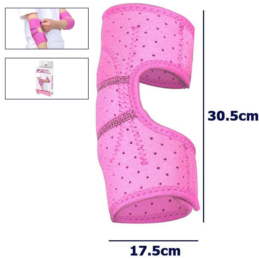 Trade Shop - Gomitiera Fascia Elastica Supporto Tutore Per Gomito Anallergico Bambini Rosa M -