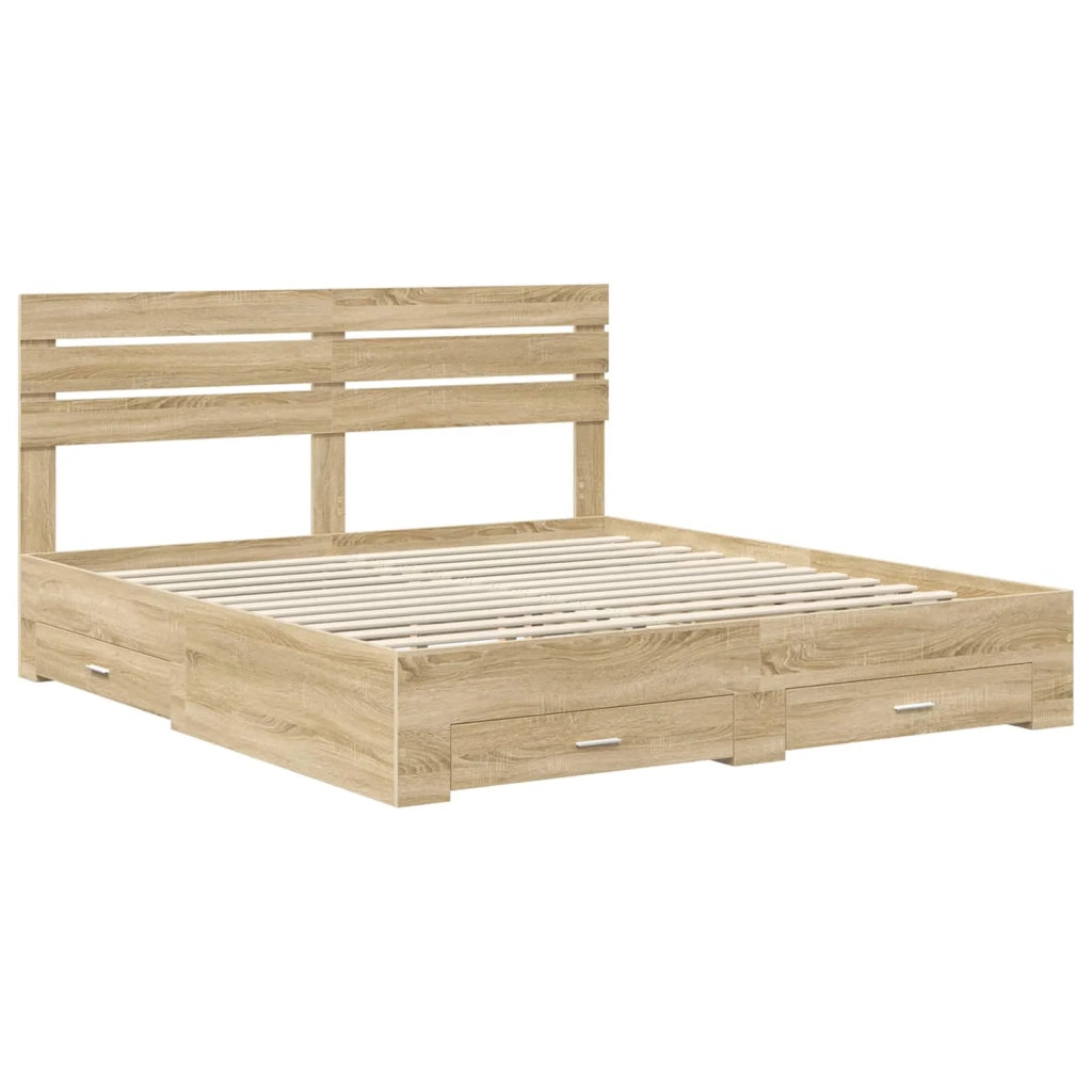 Struttura del letto con cassetto con testiera Legno multistrato 3411610