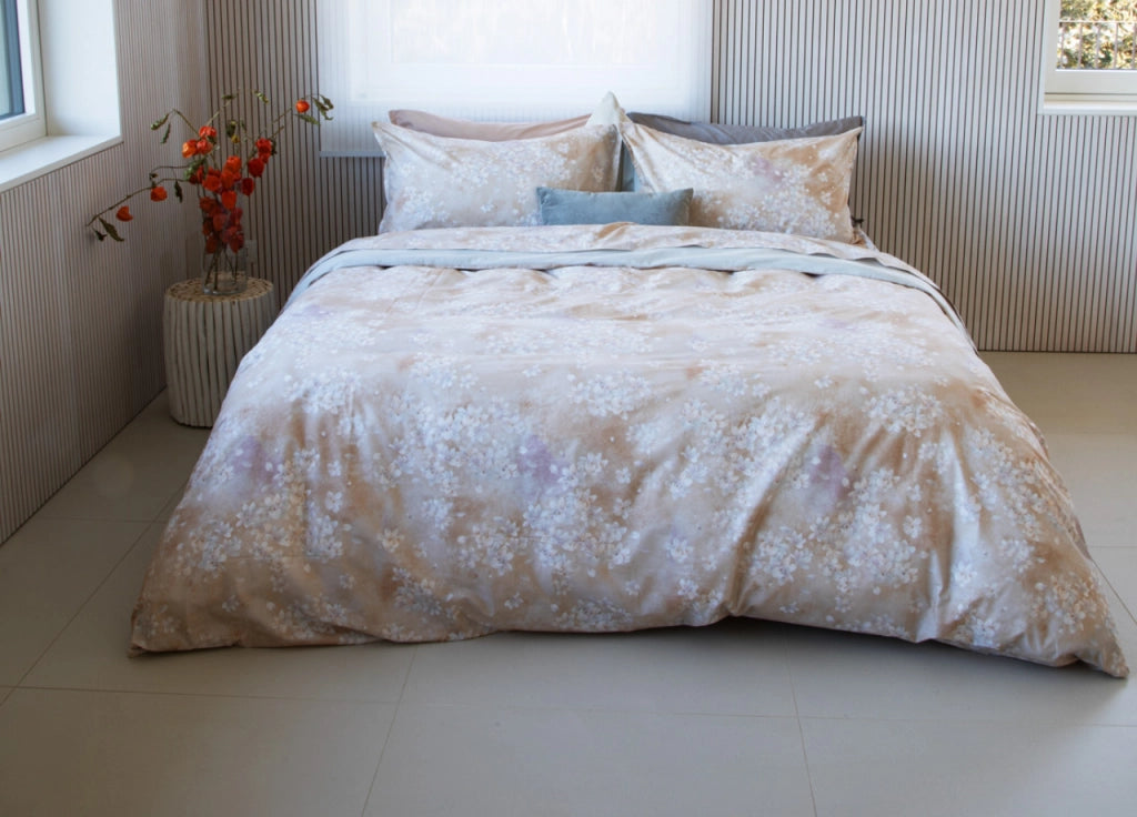 Copripiumino Doubleface In 100% Cotone Modello Les Uniques Dis. 2501 - Matrimoniale - Beige 133