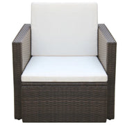 Sedia da Giardino | Sedie da Esterno con Cuscini in Polyrattan Marrone