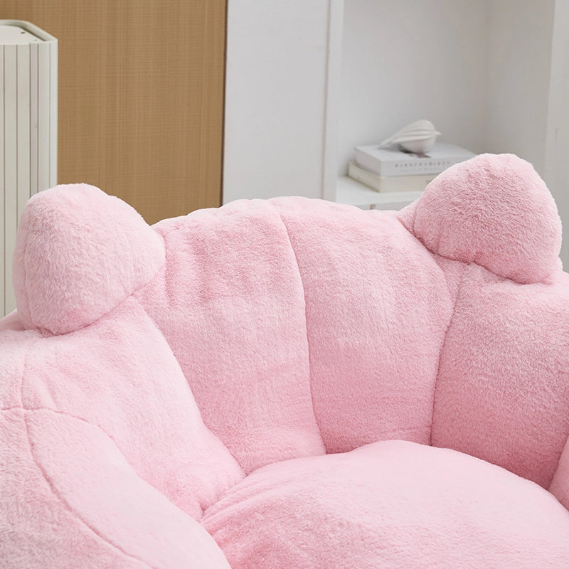 Pouf a forma di loto con imbottitura morbida e design leggero per soggiorno e camera in peluche rosa