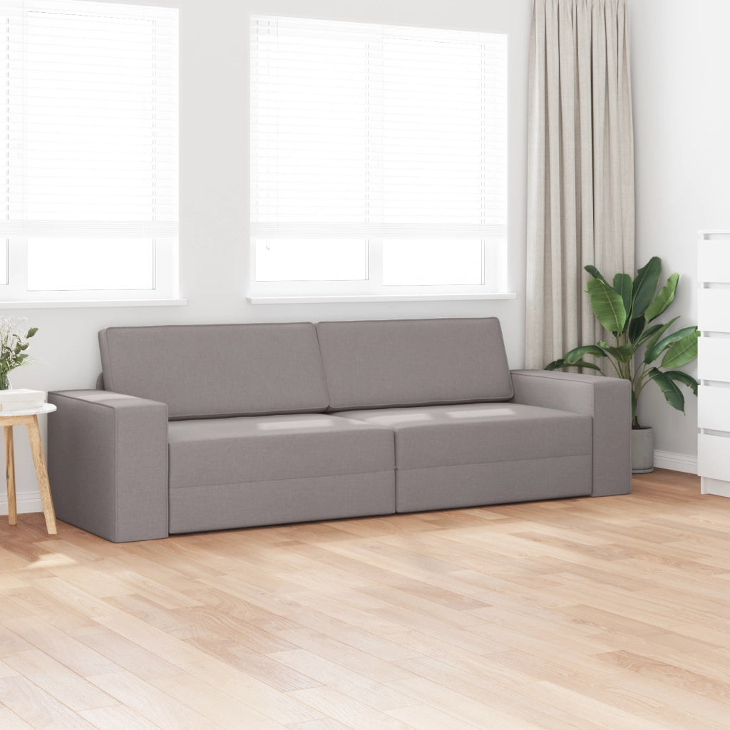 Divano Letto 2-in-1 Tortora 245x150x60.5 cm Tessuto