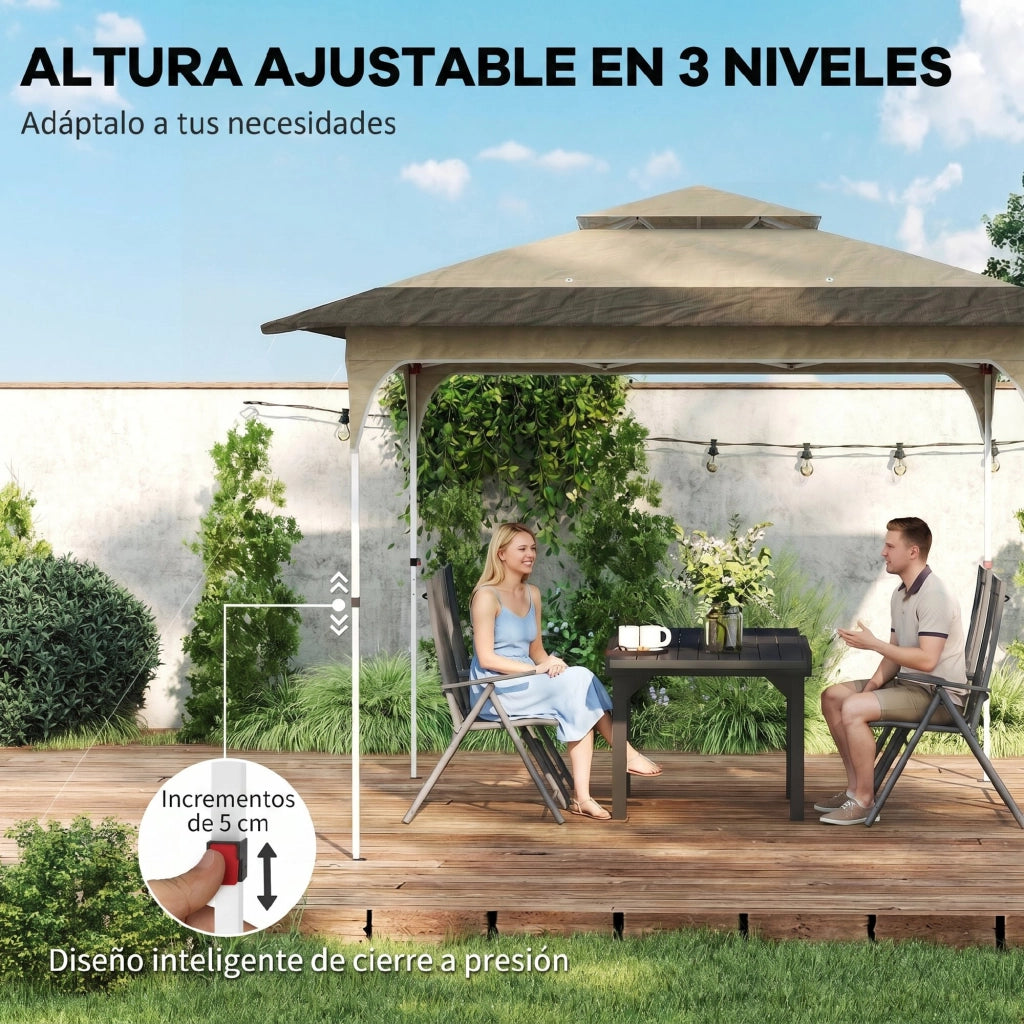 Tenda da giardino pieghevole ¨C zephmum ¨C caqui 3.5x3.5 m