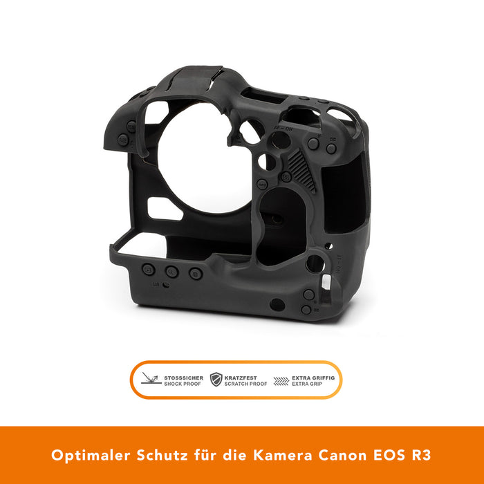 easyCover per Canon EOS R3 - copertura protettiva in silicone piacevolmente aderente, copertura per fotocamera - perfetta vestibilità, operatività senza limitazioni