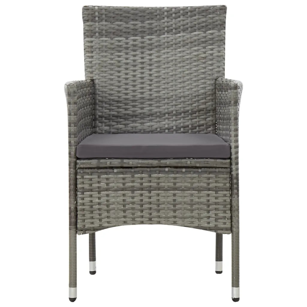 Set Divani da Giardino 4 pz | Set Salotto da Giardino con Cuscini in Polyrattan Grigio