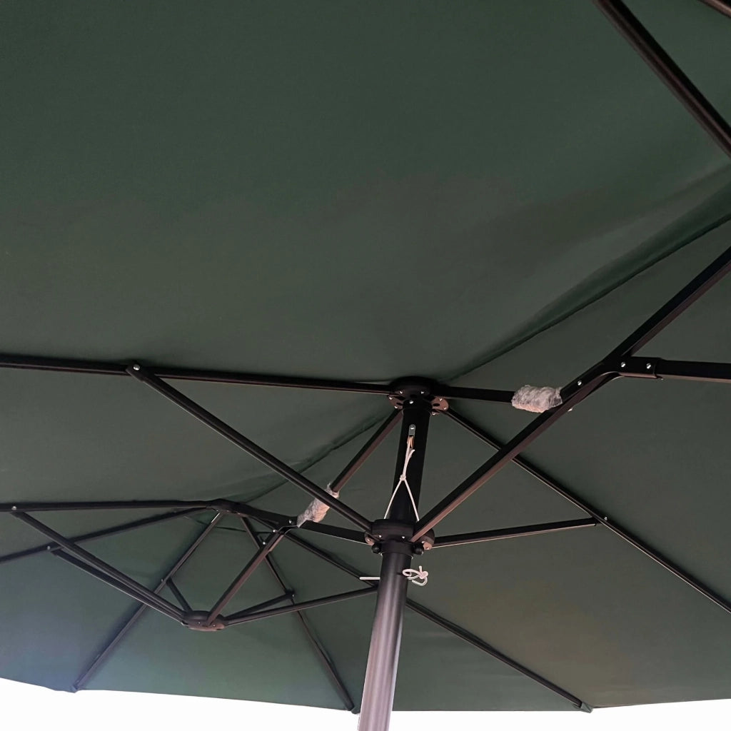Ombrellone doppio da giardino TILIA verde scuro peso 12,3 kg dimensioni 460x270x245 cm