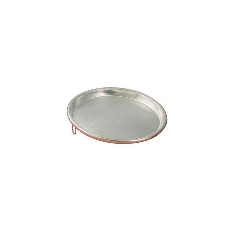 Teglia Rame Stagnato Vigor Pesante Tonda Bordo cm. 3 Ø cm. 30