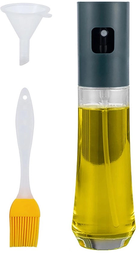 Olio per cottura, 120 ml, 19,5 x 4,5 cm, set di pulizia ciotola in acciaio inossidabile incluso, per grigliare, insalate, cuocere, verdure