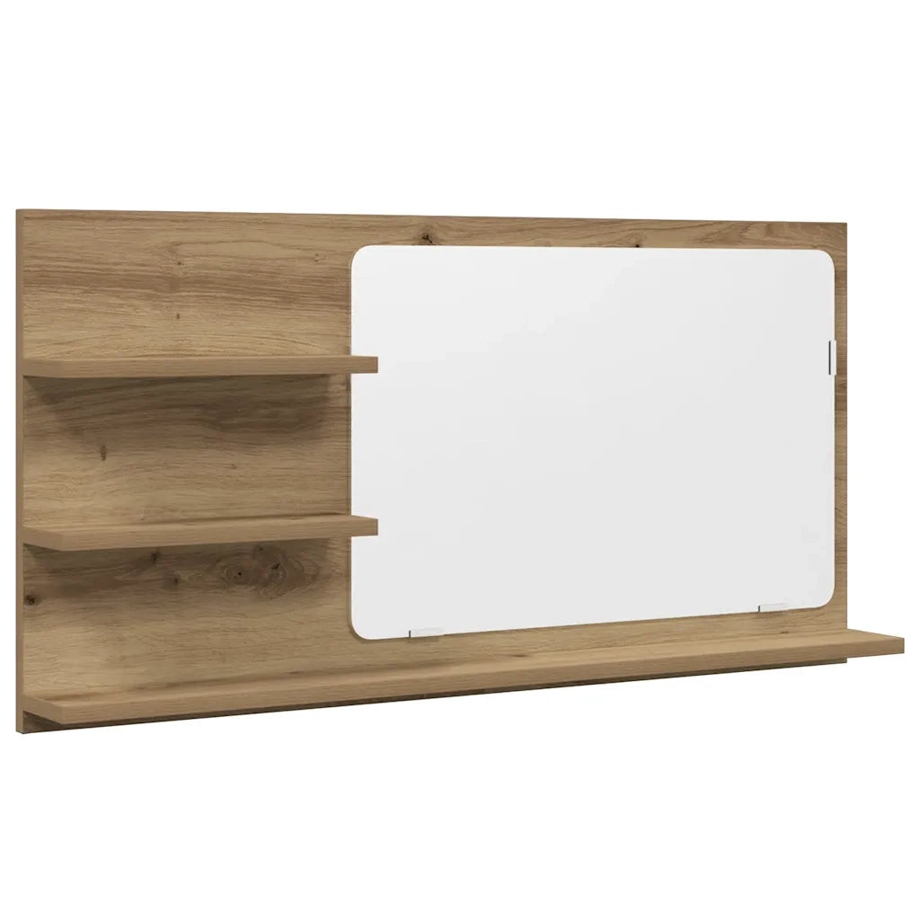 vidaXL Mobile Bagno Specchio Rovere Artigianale 90x11x45 cm Truciolato