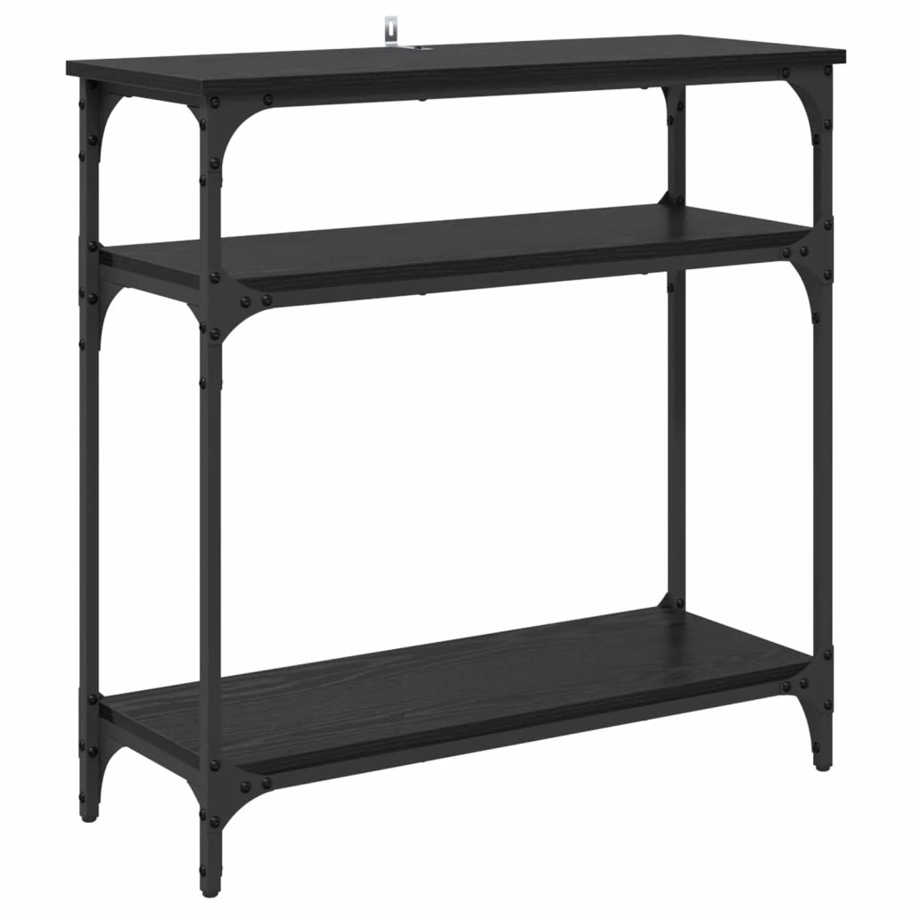 Tavolo consolle Rovere Nero 75 x 29 x 75 cm Legno multistrato