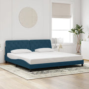 Giroletto senza Materasso Blu 200x200 cm in Velluto