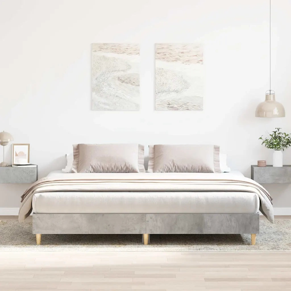 Giroletto senza Materasso Grigio Cemento 200x200 cm Truciolato