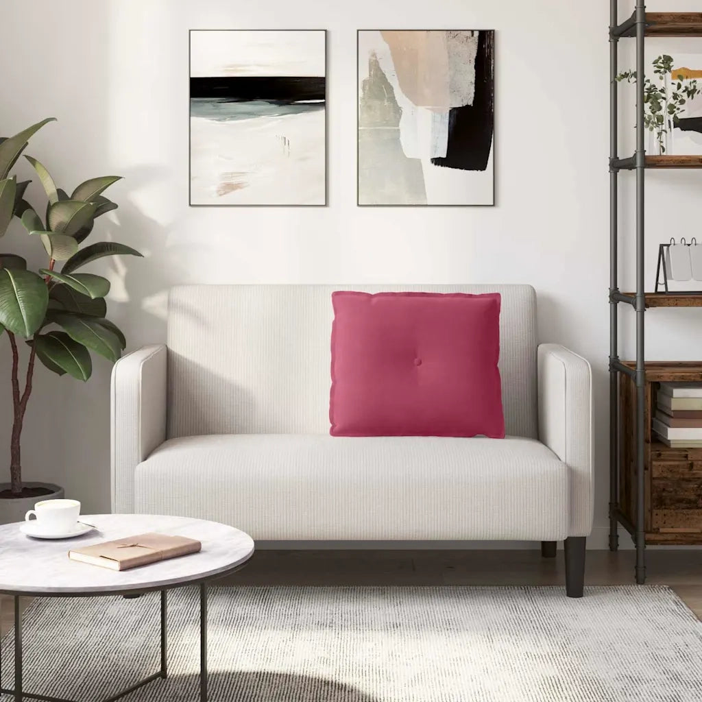 Cuscino per Schiena | Cuscino dorsale Rosso Vino 60 x 50 cm Tessuto in Cords