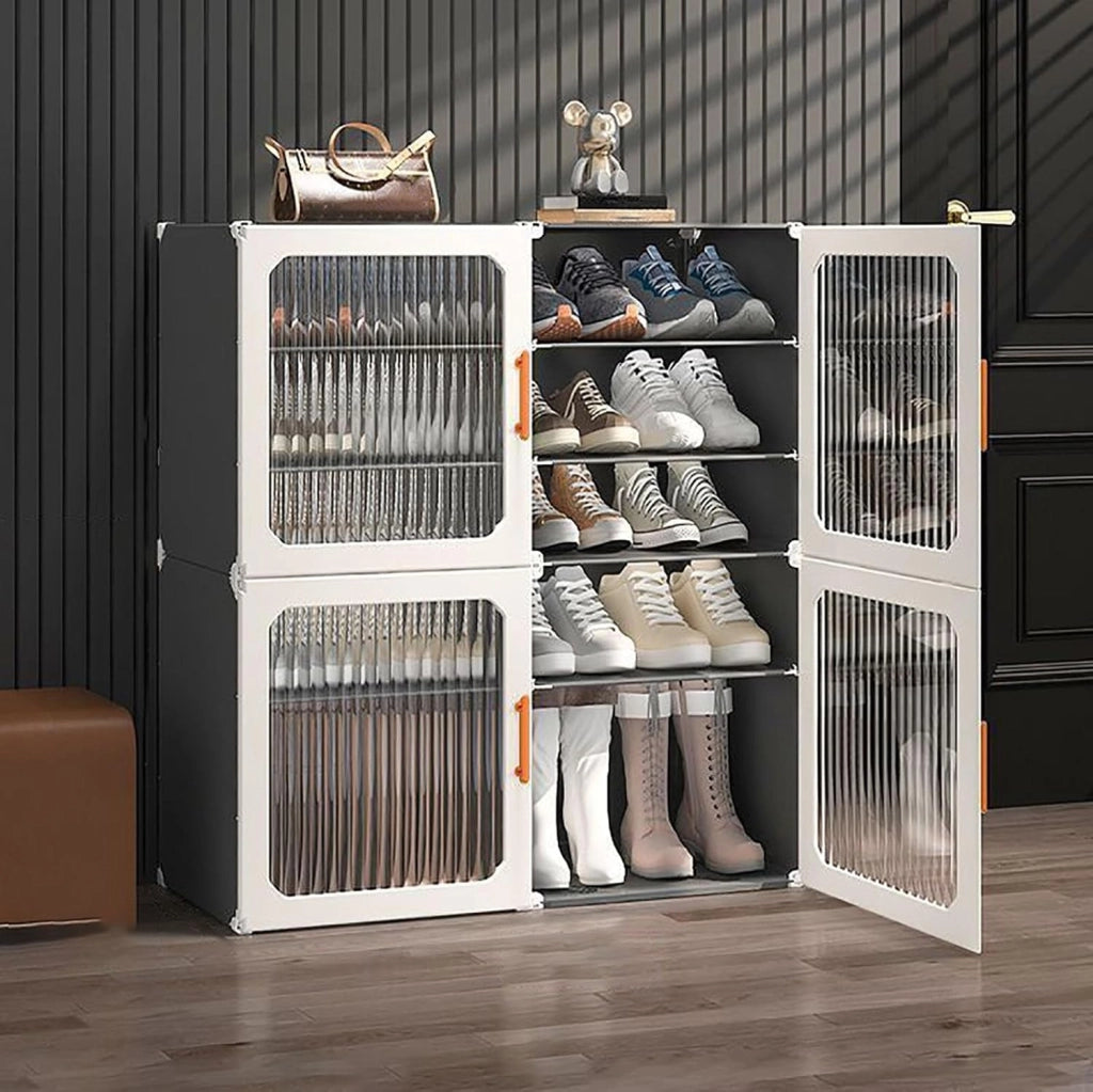 scarpiera Organizzatore per scarpiera per ingresso dell'armadio con porta magnetica, contenitori per scarpiera autoportanti per soggiorno, camera da letto, interni ed esterni, laminati regolabili