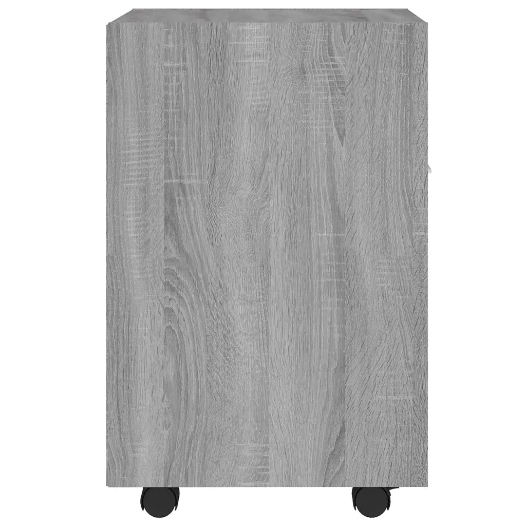 Mobiletto laterale con rotelle vano contenitore 33 x 38 x 60 cm stile classico legno composito grigio 02_0048247