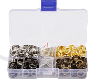 140 Set Occhielli di Accoppiamento 8 mm in Ottone - Manicure e Riparazione di Abbigliamento - Scatola di Conservazione