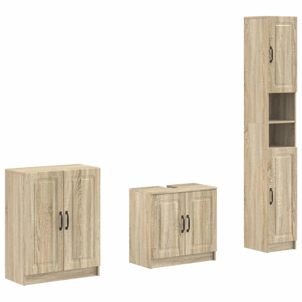 Set di armadietti da bagno in 3 pezzi UTRECHT Rovere Sonoma 3417488