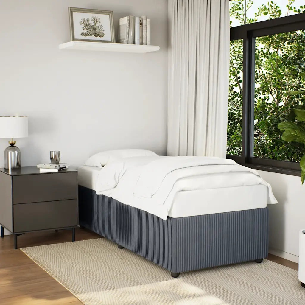 Giroletto senza Materasso Grigio Scuro 90x200 cm Velluto