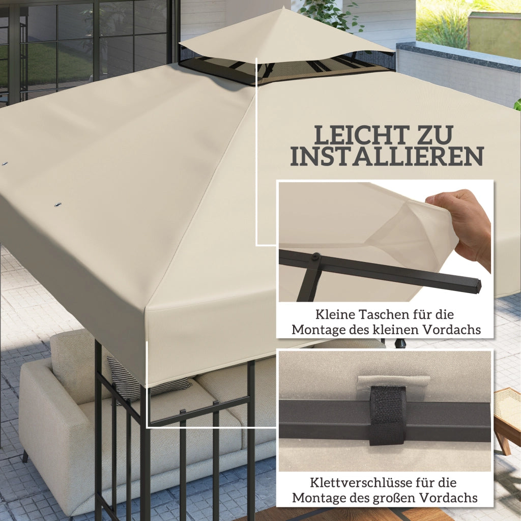 TELO DI RICAMBIO PER GAZEBO 300x300 cm Poliestere Bianco Crema