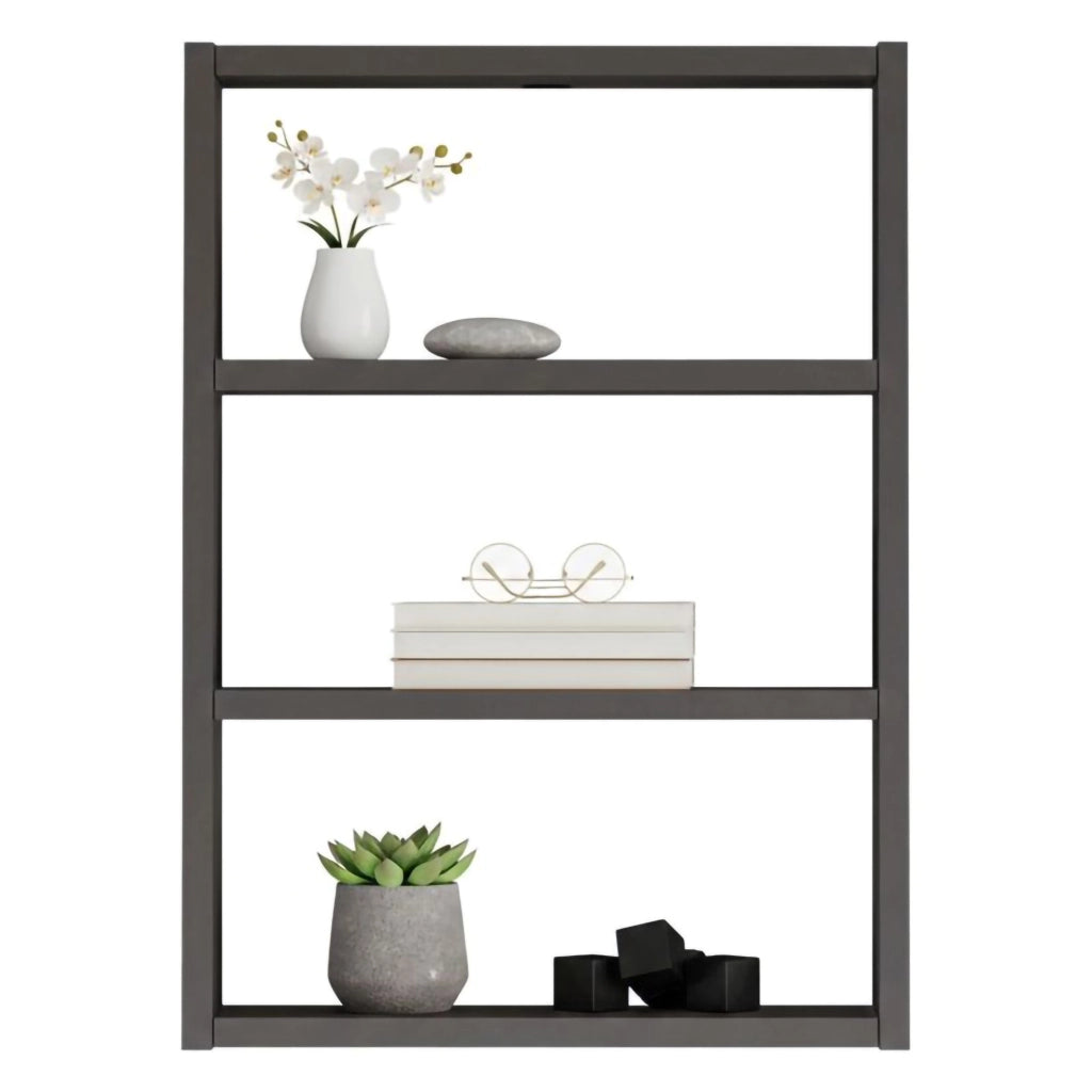Mensola Krosa, Scaffale, Ripiano a muro, Scaffalatura multiuso, 43x9h60 cm, Antracite