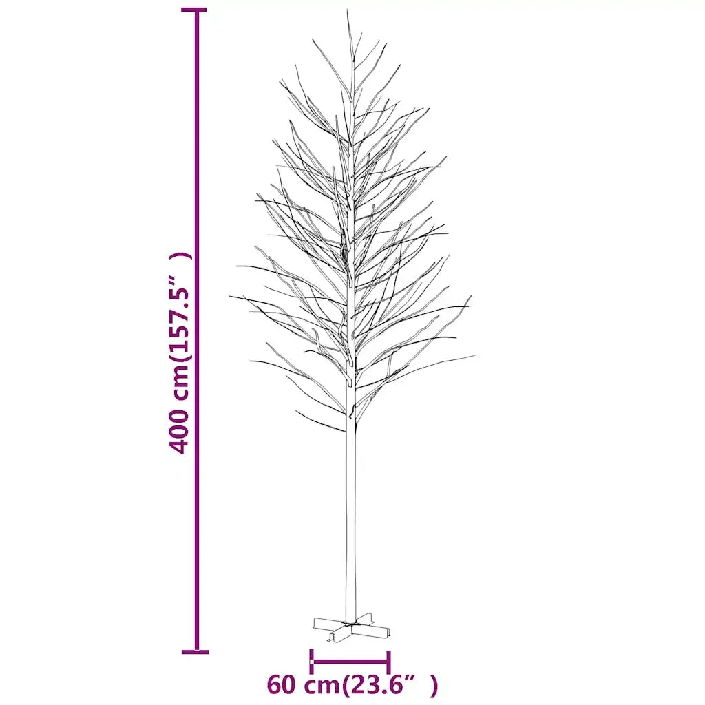Betulla Bianca con LED Bianco Caldo 672 LED 400 cm 345147