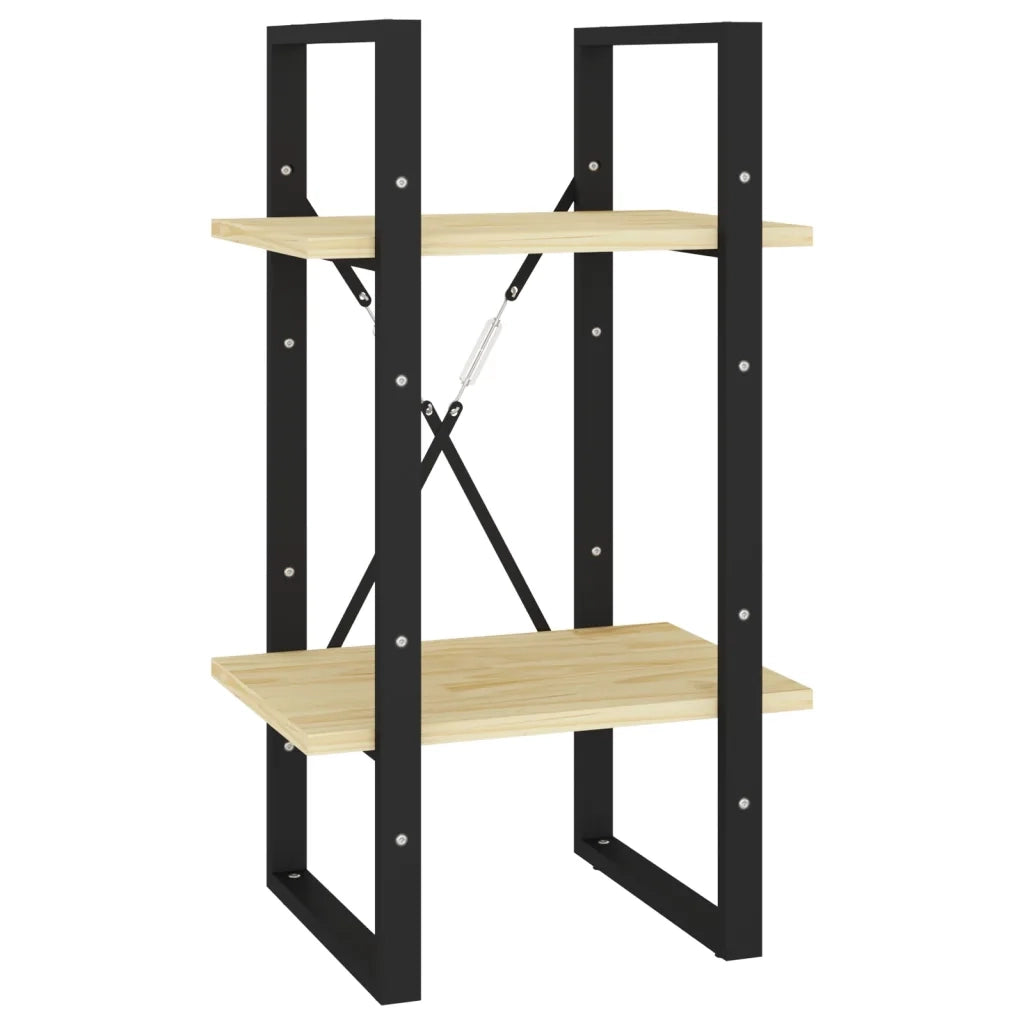Libreria a 2 Ripiani 40x30x70 cm in Legno Massello di Pino cod mxl 24827