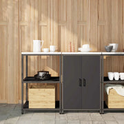 Set di Stoccaggio per Cucina con lo scaffale 2 pcs Nero 3392687