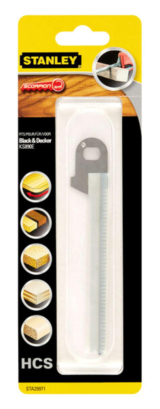 LAMA PER SEGA SCORPION KS890- - tagli curvi su legno e plastica (STA29971) - 1 blister STANLEY