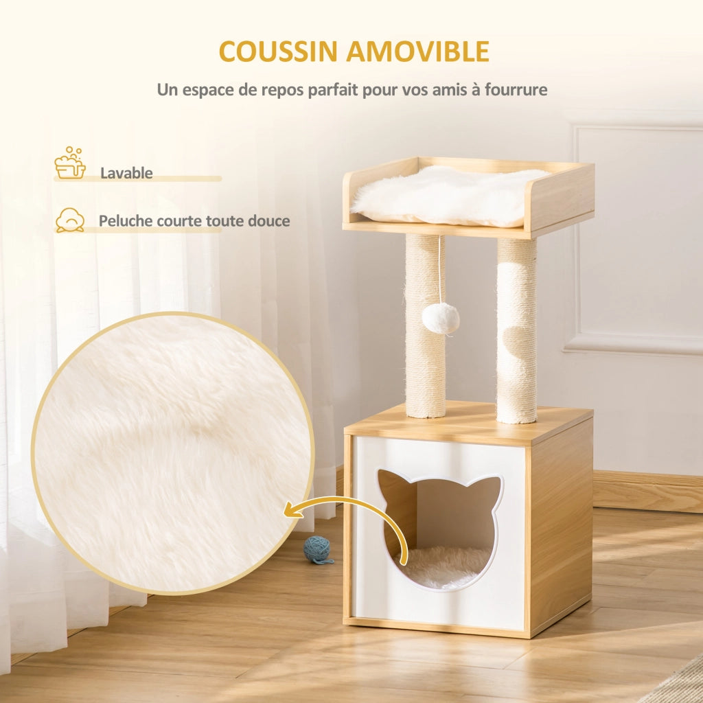 Albero per gatti con tiragraffi e piattaforma ¨C Minimal ¨C 81 cm