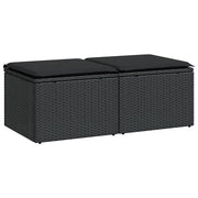 Set Divani da Giardino con Cuscini 2 pz | Set Salotto da Giardino Nero Polyrattan Acacia