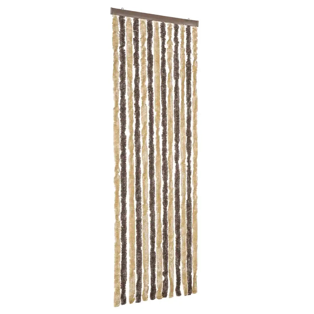 Tenda Antimosche Marrone Scuro e Beige 56x200 cm in Ciniglia CFW3927757