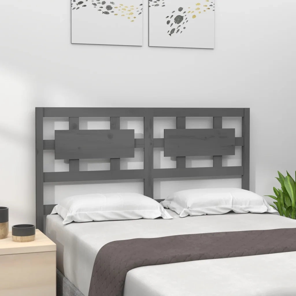 Testiera | Testata per Letto Grigia 165,5x4x100 cm Legno Massello di Pino