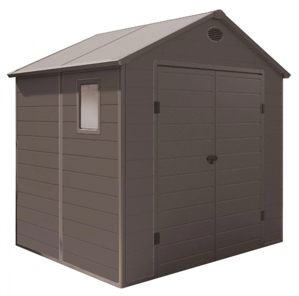 Casetta Box da Giardino Hause 190x192x226 h cm in Plastica Marrone