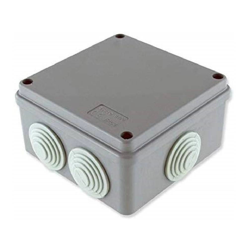 Trade Shop - Scatola Derivazione Cavi 10x10x5 Cm 6 Passacavi Jk649 Elettrocanali Esterna Ip44 -