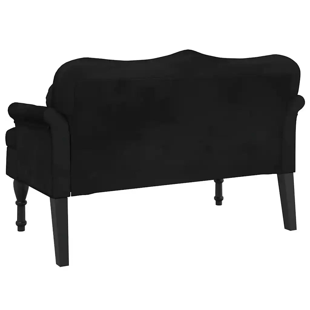 Panca con Cuscini Nera 120,5x65x75 cm Velluto 372145