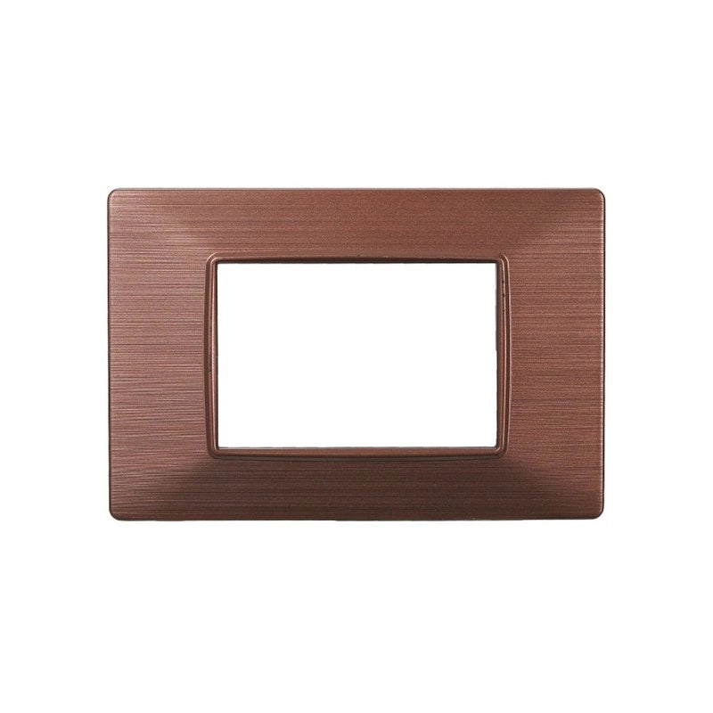 Placca Plastica Serie Starlight 3P Colore Bronzo Satinato Compatibile Con Vimar Plana
