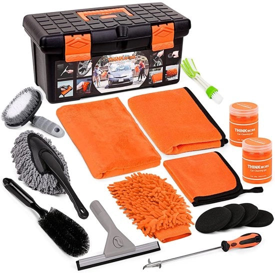 Set di pulizia autoguida, accessori per veicoli, set di dettaglio per auto, camion e SUV (17 pezzi)