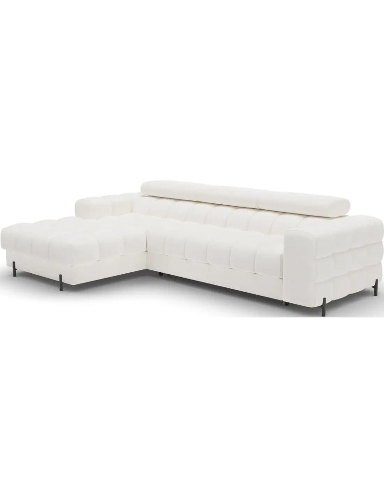 Divano ad angolo sinistro convertibile Bianco stile minimalista 285x99x181cm FILTRO