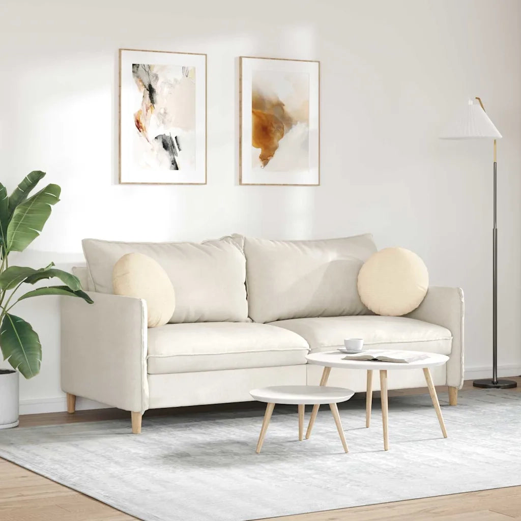 Cuscini per Seduta 2 pcs Crema Ø 40 cm Tessuto in Cords