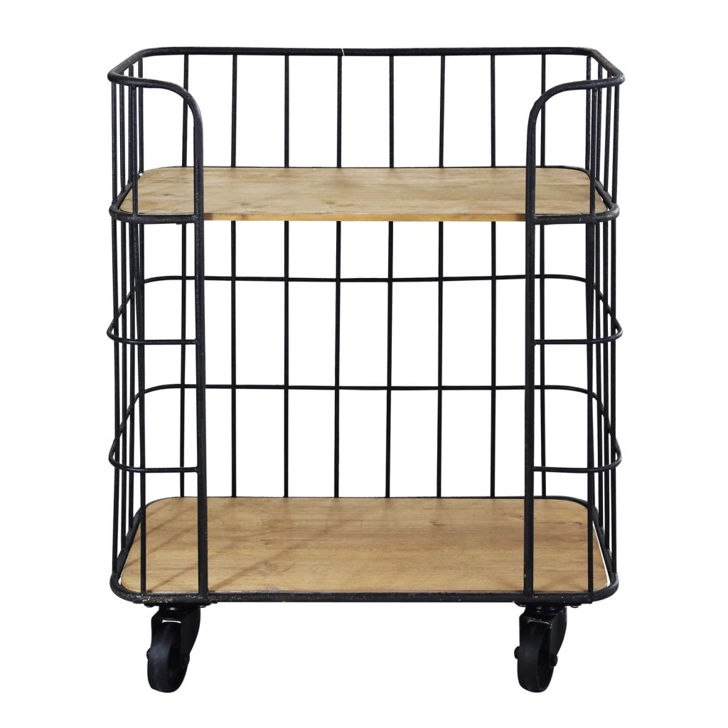 Scaffale Industrial con ruote in Legno Metallo cm 72x39x87 - DALLAS