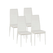 Set Sedie da Pranzo 4 o 6 Pezzi, Sedie Moderne Imbottite per Cucina Soggiorno Sala da Pranzo, Facile Montaggio con Gambe Robuste, Rivestimento in Pelle Sintetica  Bianco - 4 Pezzi