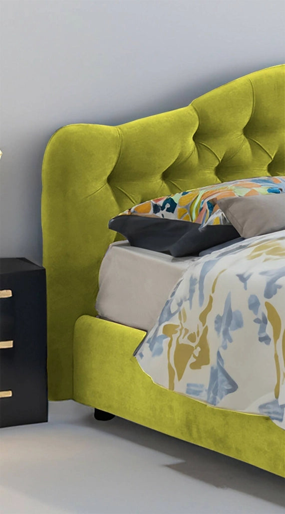 Letto Matrimoniale Aly, Letto Matrimoniale Sfoderabile Made in Italy, Verde