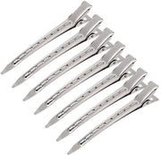 24 pezzi - Clip per capelli umidi - Clip per capelli con forma di becco d'oca - Clip per capelli metallico - Clip per capelli per donne con lunghezza e foro (argento)