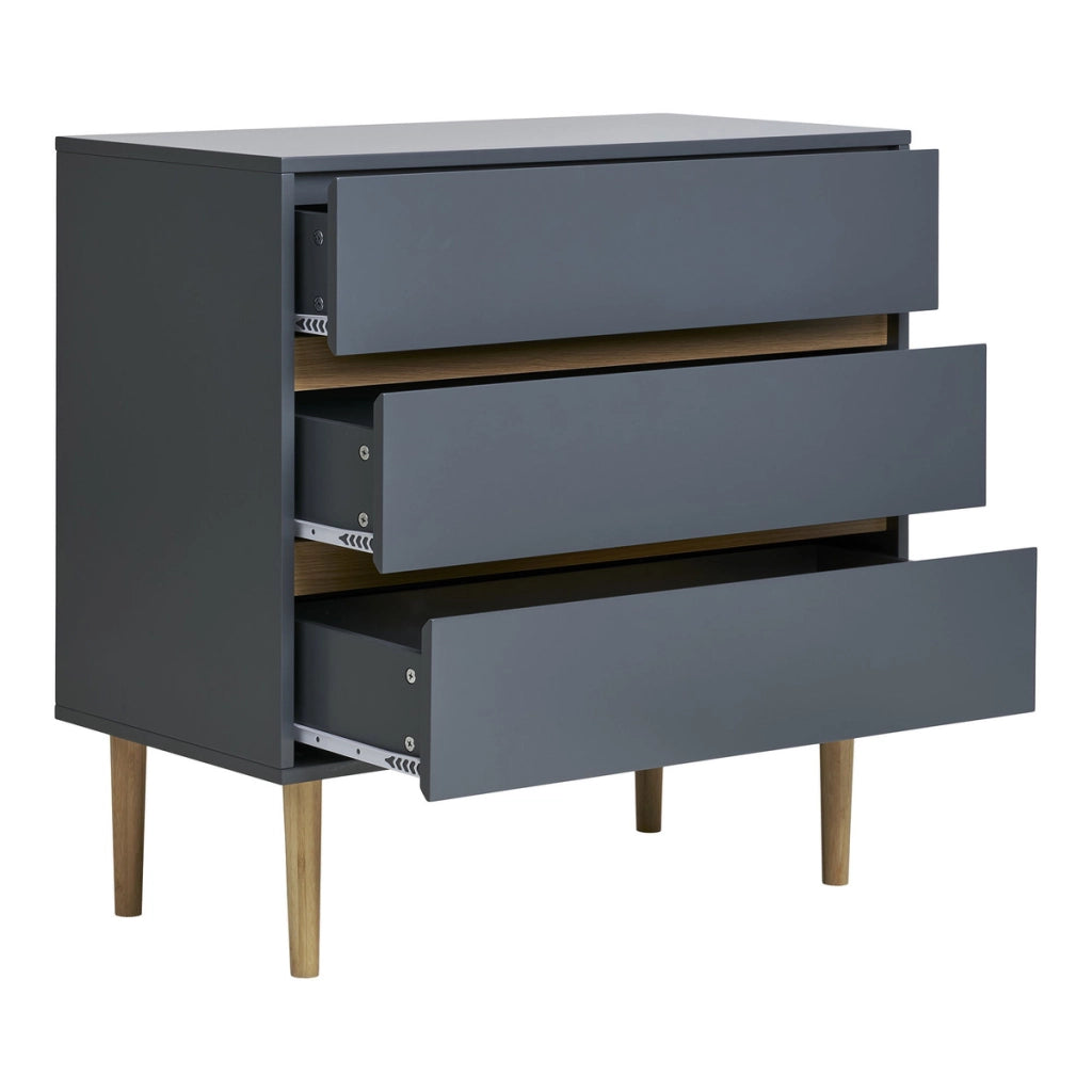 Cassettiera Bisley, Grigio, MDF, 40x80x80 cm