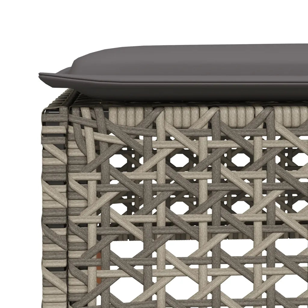Set Divani da Giardino 4 pz con Cuscini in Polyrattan Grigio 3261783