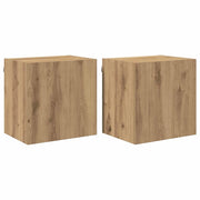 Mobiletti TV da Parete 2 pz | Armadietto TV | Mobile Porta TV Rovere artigianale 40,5x30x40cm
