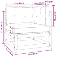Set Divani da Giardino 2 pz con Cuscini Grigio Massello di Pino 805752