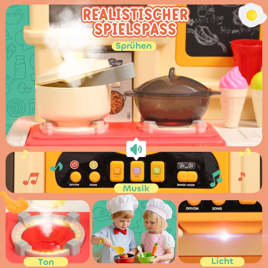 Cucina giocattolo con acqua corrente e 85 accessori ¨C Xylo ¨C verde plastica con luci e suoni