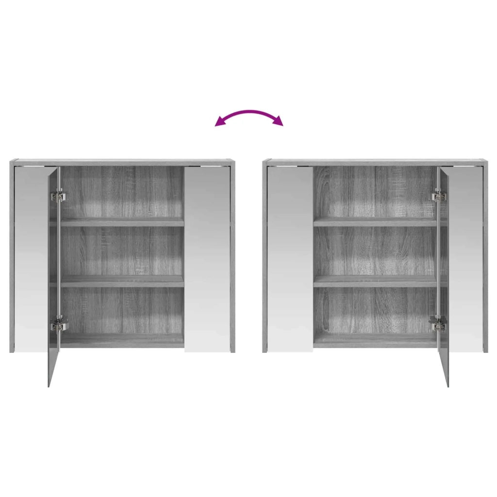 Mobiletto per specchio da bagno Grigio Sonoma